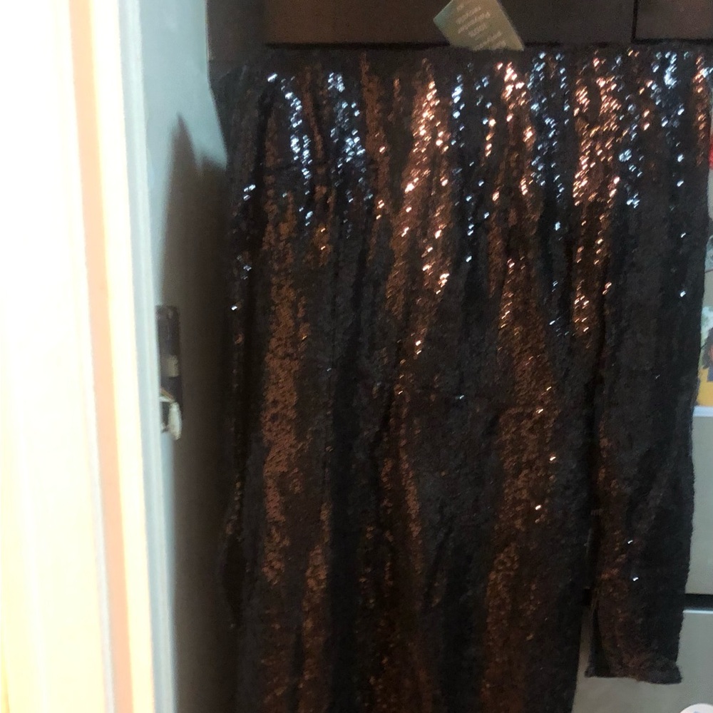 Long black sequin dress